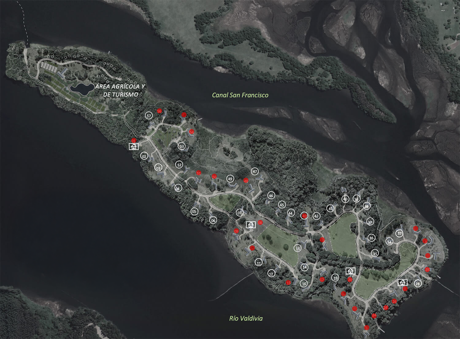 Masterplan Isla San Francisco con unidades disponibles, con casa y vendidas